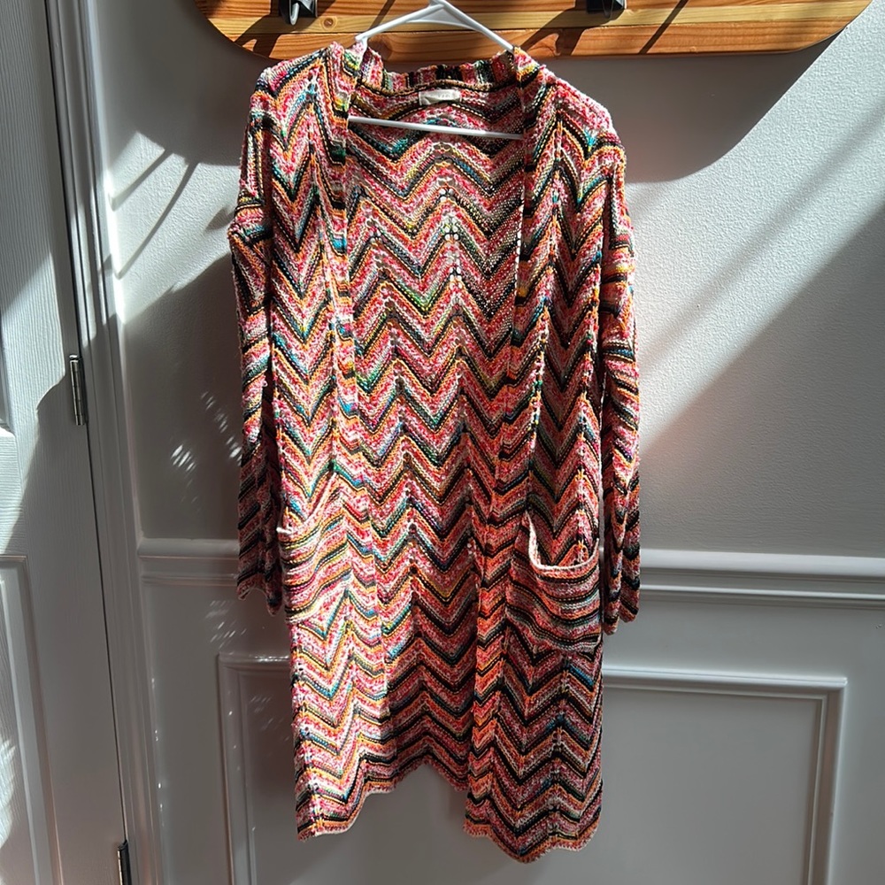 ❤️🧡Women’s Altard State Chevron Multicolor Long Cardigan💙💛